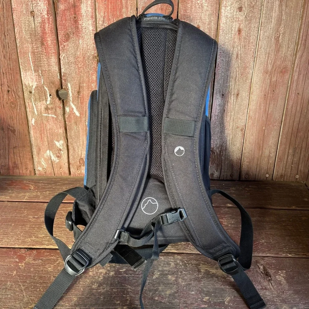 Lowepro Camera Gear Backpack Blue Black Padded Compartments Adjustable Straps